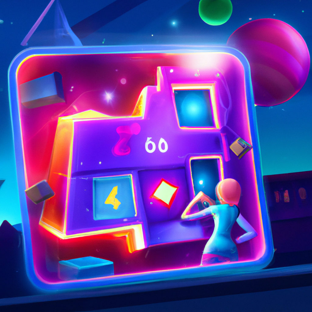 Gallery card: neon puzzle